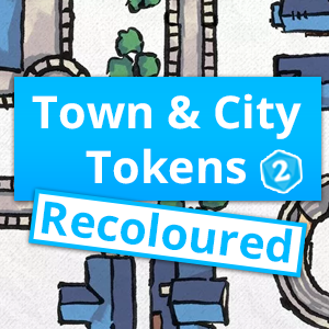 2-Min Tabletop - Grey Town & City Tokens